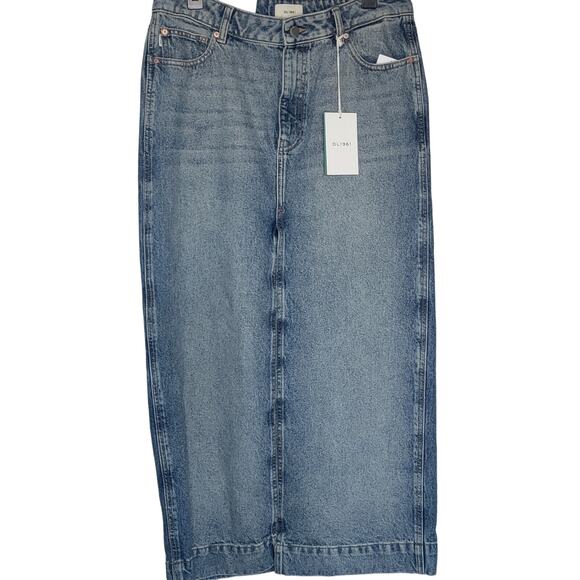 DL 1961 Asra Long Jran Skirt Blue Size 28 with front Slit - Picture 2 of 12